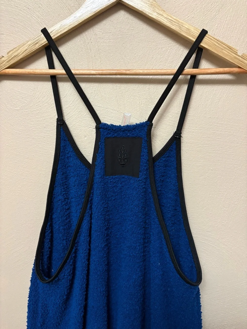 Free People Hot Shot Cuddle Up Fleece Onesie Jumpsuit Blue Black Size Small Rare